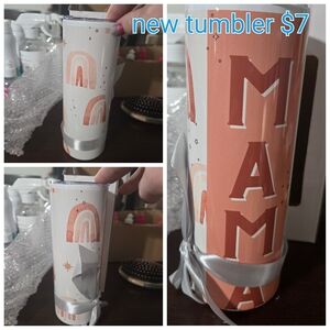 Mama Tumbler - Pink and White